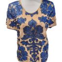 Tracy Reese  Neiman Marcus Blue Sequin Blouse Photo 2