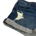 New York & Co. NY&Co Soho SIZE 10 Medium Wash Distressed Rolled Cuff Jean Denim Shorts Photo 5