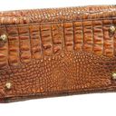 Brahmin  Womens Brown Real Leather Double Handle frame Purse Handbag Alligator Photo 3