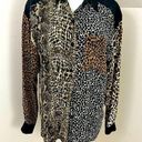 Allison Taylor Vintage  Silk Blouse Button Down Mixed Animal Print M Photo 1