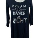 Decree ‎ Glitter Sequined Dance All Night Sleep Shirt Womens XS Black 3/4 Sleeve Photo 0