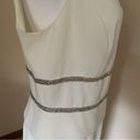 Carmen Marc Valvo  Ivory Cocktail Crepe Side Drape Dress Size 10 NWT Photo 4