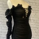 House Of CB Tatyana Black Ruffle Mini Dress Photo 4