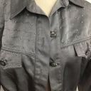 Cache Vintage  Denim Style Nylon Jacket Silver MED Photo 2