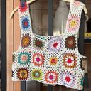 Pink Lily Colorful Crochet crop top tank flowy coverup swimsuit beach granny squares Photo 6