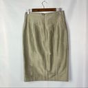 Magaschoni  Tan Satin Knee Length Office Pencil Skirt 8 Photo 2