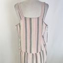 Caslon New  Cabana Stripe Linen Blend Lattice Trim Tiered Maxi Dress Size Medium Photo 13