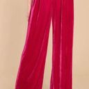 Aura  Still Bejeweled Hot Pink Velvet Wide Leg Pants Pleated L Photo 0