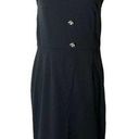 Betsey Johnson  black sheath dress crystal buttons sz 10 Photo 0