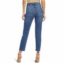 Good American New  Slim Straight High Rise Raw Hem Ankle Jeans Blue Size 4 / 27 Photo 3