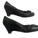 Krass&co GH Bass & . Women’s Black Leather Round Toe Kitten Heel Wedge, Size 6M Photo 3