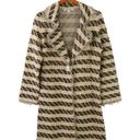 Katherine Barclay New  Fringe Trim Cream Brown Long Duster Cardigan Sweater M Photo 0