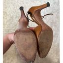 Nordstrom Vintage  7.5 Brown Tan Leather Cutout Accent D'Orsay Pumps Heels Strap Photo 4