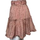 INDIKAH  Skirt Women XS Pink Cheetah Leopard Print Ruffle Flounce High Waist Mini Photo 2