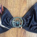 Ed Hardy Vintage Y2K Rare Black Gold Skulls String Triangle Edgy Bikini Set NEW Photo 4