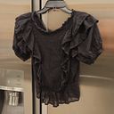 Isabel Marant 💕 ETOILE💕 Black Ruffled Nathan Blouse ~ 100% Cotton Black 34 EU Photo 11