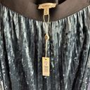 Max Studio  Blue Crushed Velvet Pleated Midi Skirt Size Small Photo 3