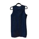 Mud Pie Denim Sleeveless Shift Dress Lightweight Lace Up M Photo 3