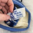 Vintage Handmade Top Notch Knits USA Beanie Hat hearts VTG Blue Photo 2