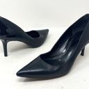 Ralph Lauren Lauren  Black Genuine Leather Pointed Closed Toe Slip on Heel Sz 8.5 Photo 1