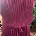 Mulberry Vintage 70s  Wine Spaghetti Strap Elastic Waist Disco Maxi Dress - M Photo 3