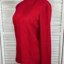 Tahari  Lightweight Turtleneck Sweater Stretchy Ribbed Red-Large Photo 1