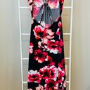 Charlotte Russe Black & Pink Floral Strappy Back Maxi Dress S Photo 3