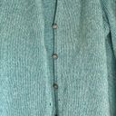 L.L.Bean  Women's Blue Button Up thick cable knit Cardigan Sweater size L Photo 2