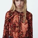 ZARA  Floral Paisley Print Ruffled bodysuit Size Large Photo 0