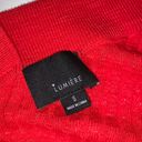 Lumière Lumiere Red Cotton V Neck and Back Sweater Small Photo 10