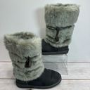 JustFab Gray Faux Suede Winter Boots with Faux Fur Shaft Size 6 Photo 1