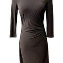 Philosophy  Black Stretch Knit Ruched Side 3/4 Sleeve Dress Size Small Photo 0