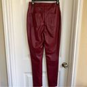 Missguided  wine red faux leather pants, women’s 8 Photo 14