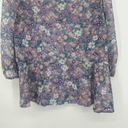 Modcloth  Lavender Purple Floral Chiffon Peplum Top Boho Cottagecore Sheer Size M Photo 10