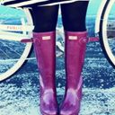 Hunter  Original Tall Gloss Rain Boots Purple Burgundy Magenta 6 Photo 15