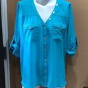 Black Rainn  blue 3/4 sleeve blouse Photo 0