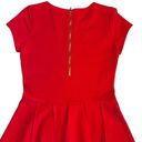 Parker  Tara Red Flared Pleated Skirt Stretch Mini Dress M Photo 9