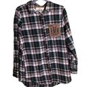 MarleyLilly  Monogrammed Plaid Layering Tunic button up shirt Sz Sm EUC Photo 0