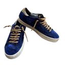 P448  John Blue Crushed Velvet Low Top Platform Sneaker 38 Photo 2