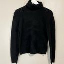 Topshop  Women’s Open Knit Turtleneck Sweater Black Size 0-2 NWT Photo 1