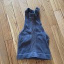 Free People Intimately Gray Brown High Neck Mesh Workout Crop Top Photo 1