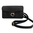 None Black Mid Sized Gold Hardware Plaid Interior Crossbody Shoulder Bag Photo 0