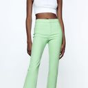 ZARA NWT  lime green MINI FLARE TROUSERS. Size Medium Photo 0