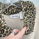 Moda Le  Womens Wrap blanket Sweater Leopard Trim Full Zip Pocket Beige Tan One S Photo 7