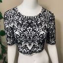 BCBG Maxazria Floral Sweater Crop Top Photo 1