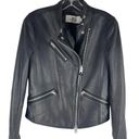 Coach  Uptown Racer Leather Jacket Asymmetrical Zip Black Size XS Photo 3