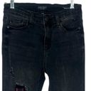 Judy Blue  Jeans Womens 3 26" Black Skinny Fit Red Buffalo Plaid Accent Distress Photo 2