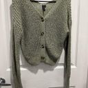 The Moon  & Madison Women Size Small Green Sage Button Cardigan Cropped Sweater Cozy Photo 5