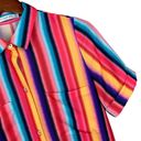 Nana Macs  Shirt Dress Maxi Colorful Bright Stripes Button Front Size S Photo 3