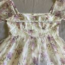 Lulus NWOT  Radiant Afternoon Ivory Floral Cutout Tiered Midi Dress Photo 7